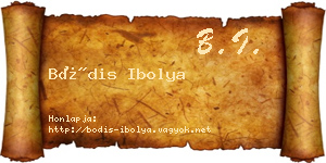 Bódis Ibolya névjegykártya